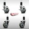 Service Caster 3.5'' SS Gray Poly Wheel Swivel 1-5/8'' Expanding Stem Caster Set 2 Brakes, 4PK SCC-SSEX20S3514-PPUB-2-TLB-2-158 - alternate 4